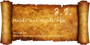 Halászi Valéria névjegykártya